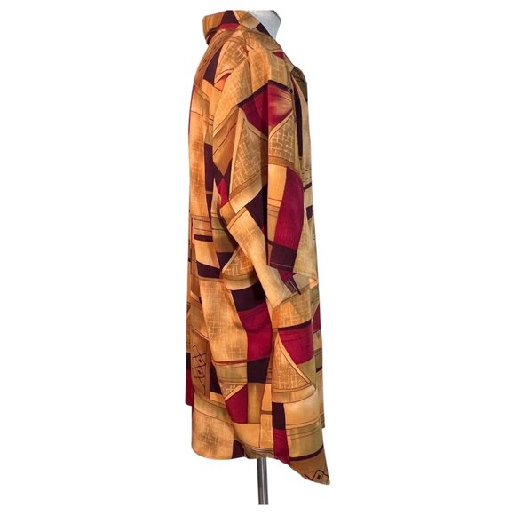 Maggie Sweet Womens Plus Size 2X Blouse Top Button-Up Shirt Geometric Print - Picture 3 of 7